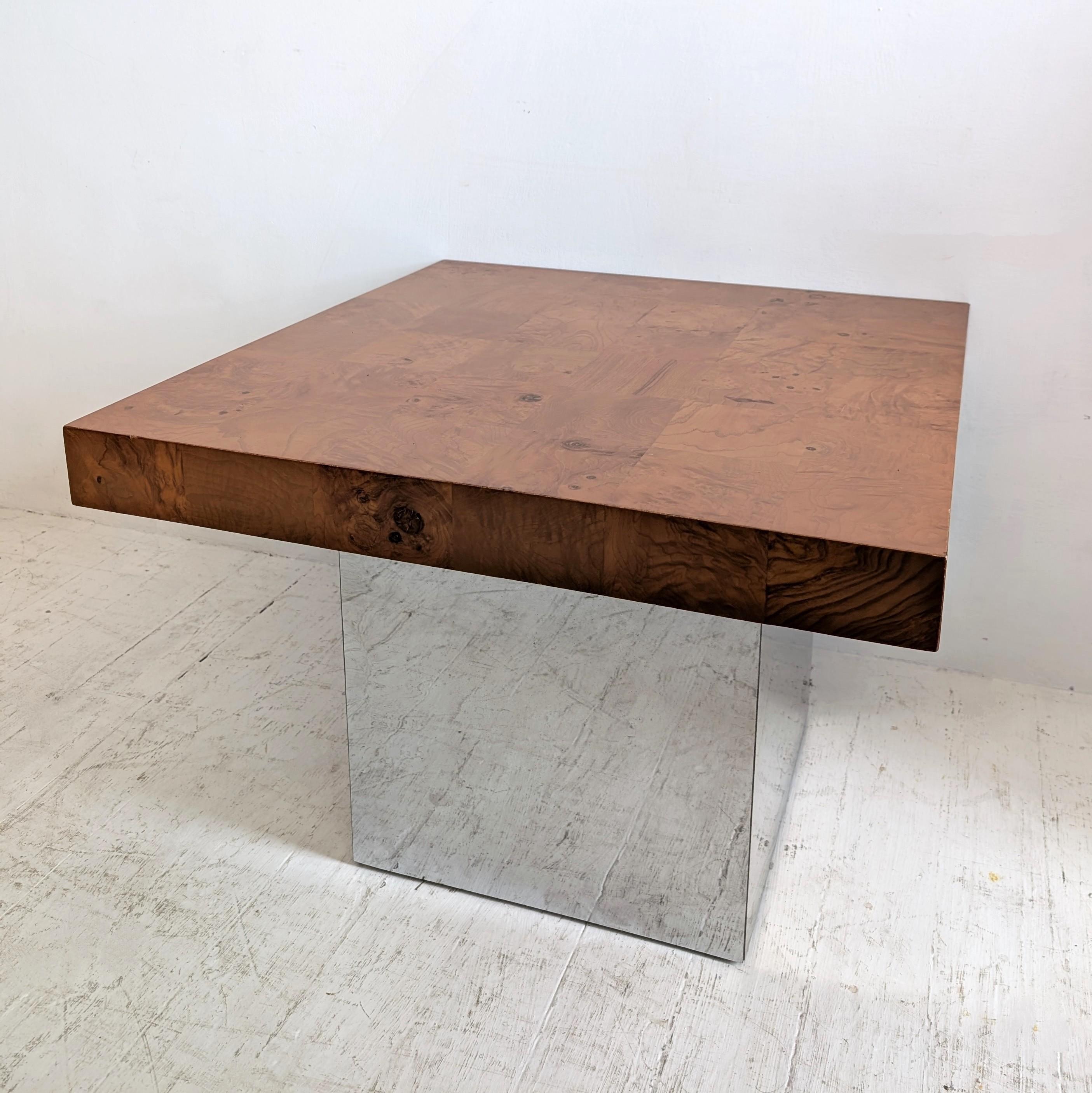 Mesas de centro vintage de mediados de siglo Milo Baughman de cromo y madera de arce- 2 disponibles en venta 2