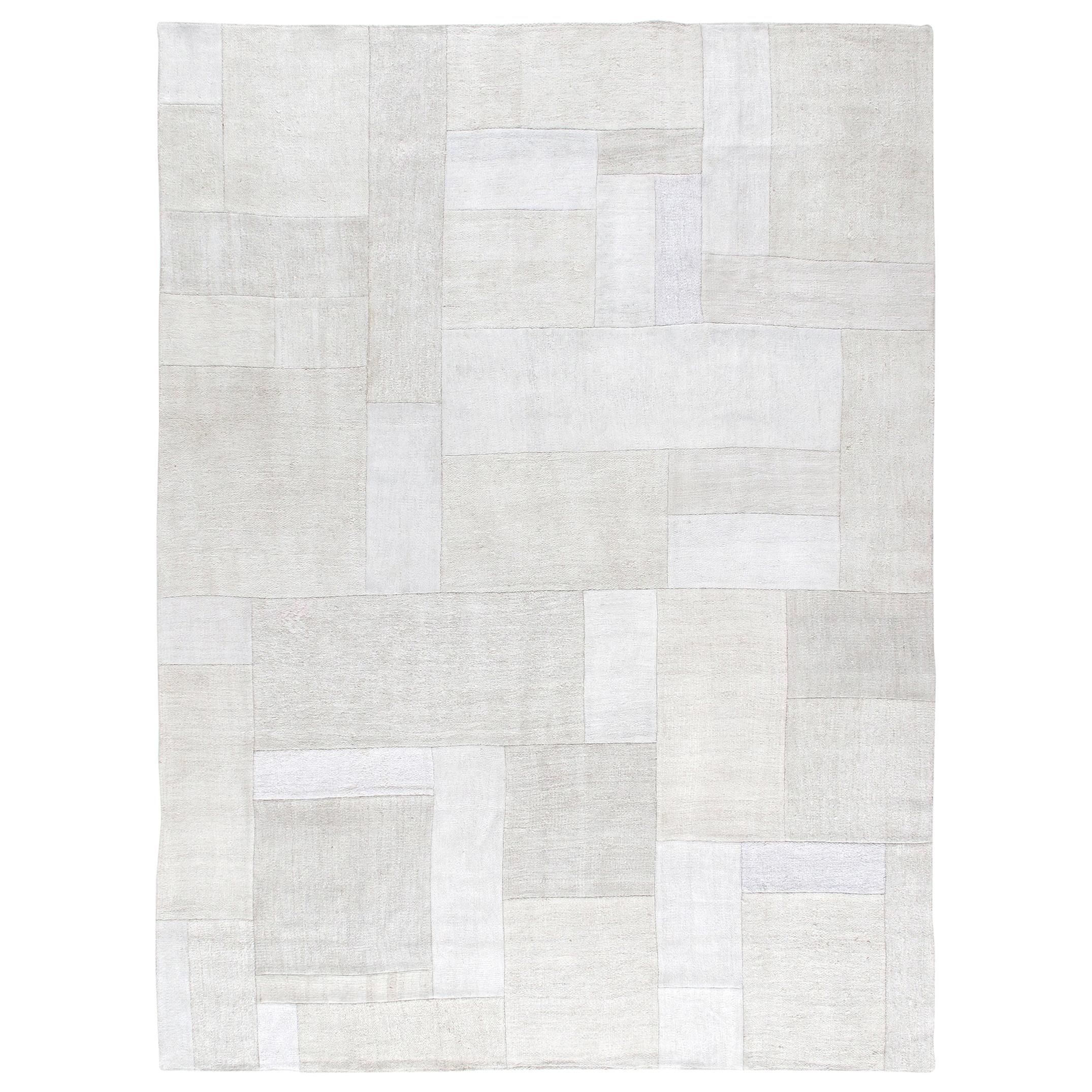 Vintage Midcentury Minimalist Flat-Weave Rug For Sale