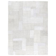 Retro Midcentury Minimalist Flat-Weave Rug