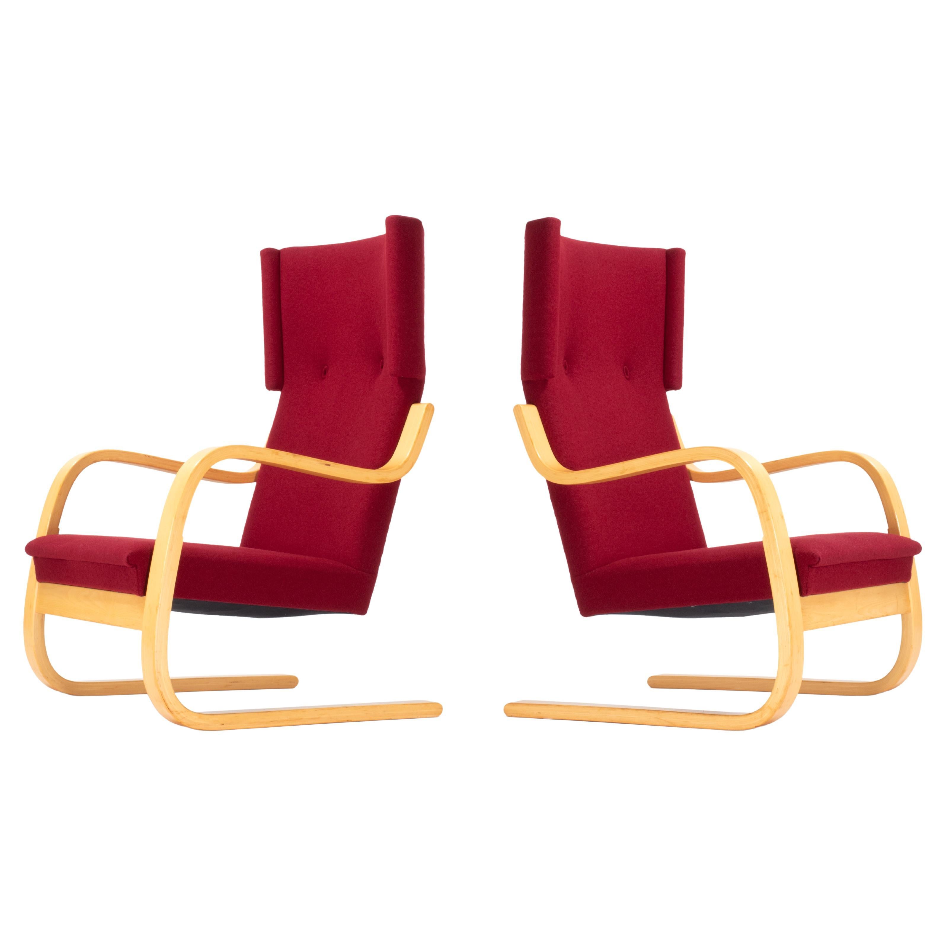 Vintage Mid-Century Model 36/401 Cantilever Lounge Chairs by Alvar Aalto, a Pair
