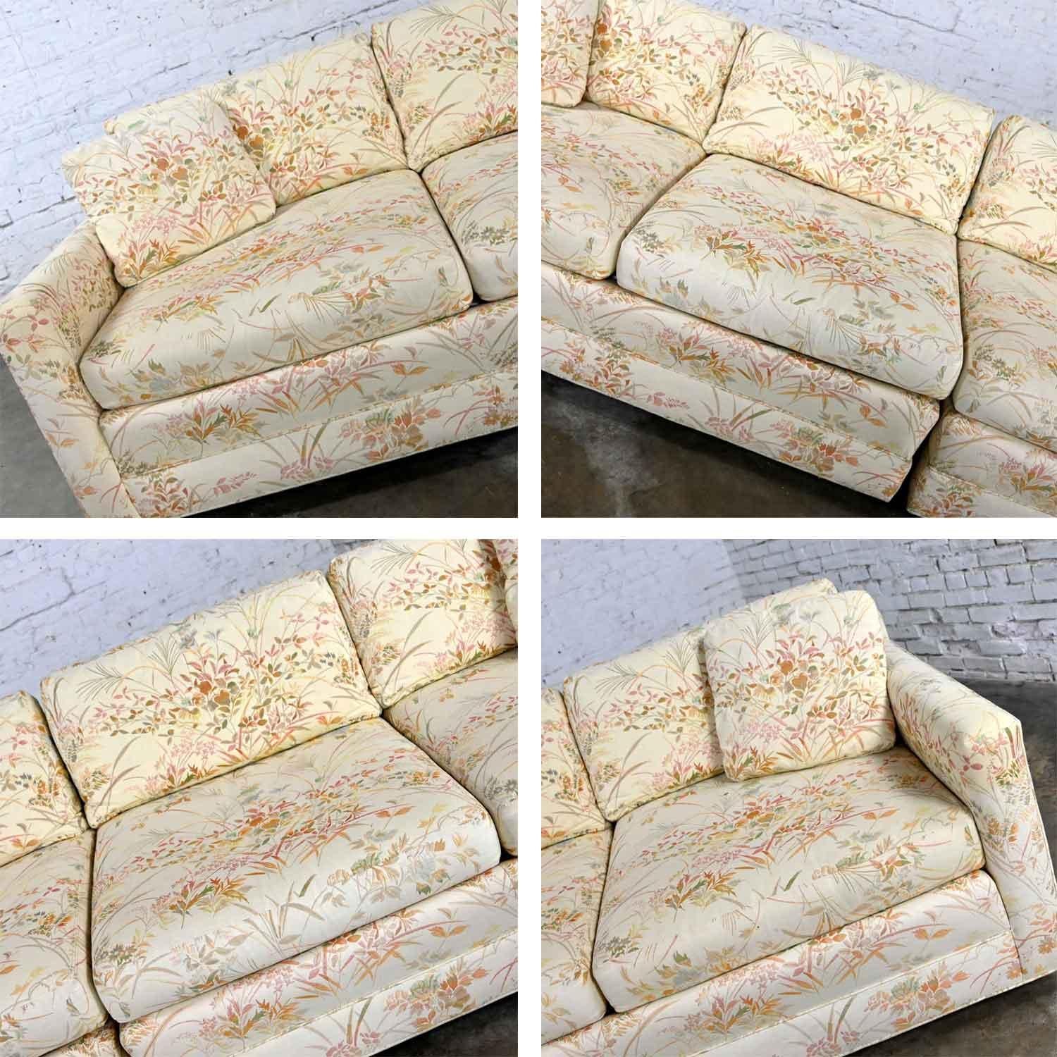 Vintage Mid-Century Modern 2 Piece Floral Sectional Sofa Style of Harvey Probber 2