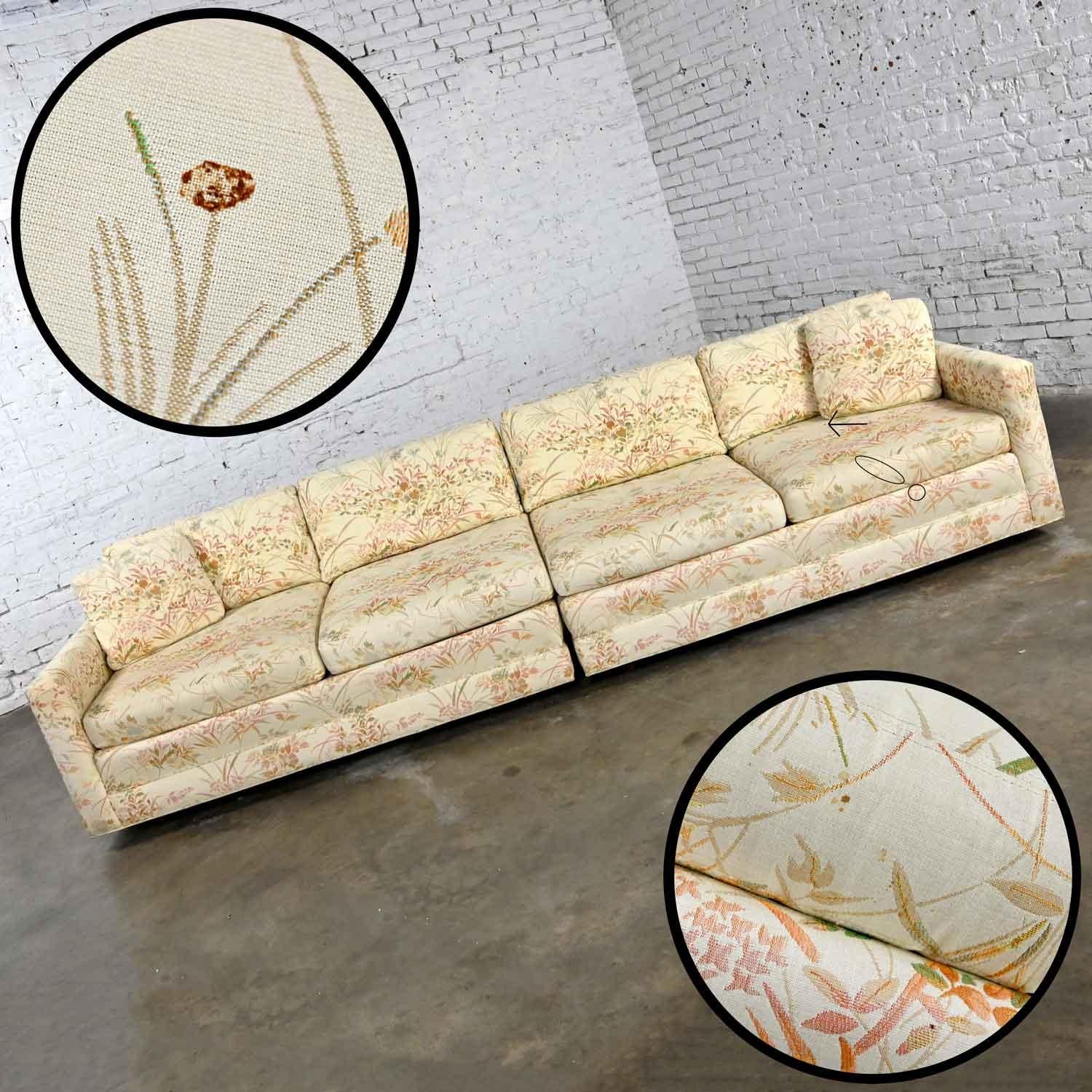 Vintage Mid-Century Modern 2 Piece Floral Sectional Sofa Style of Harvey Probber 6