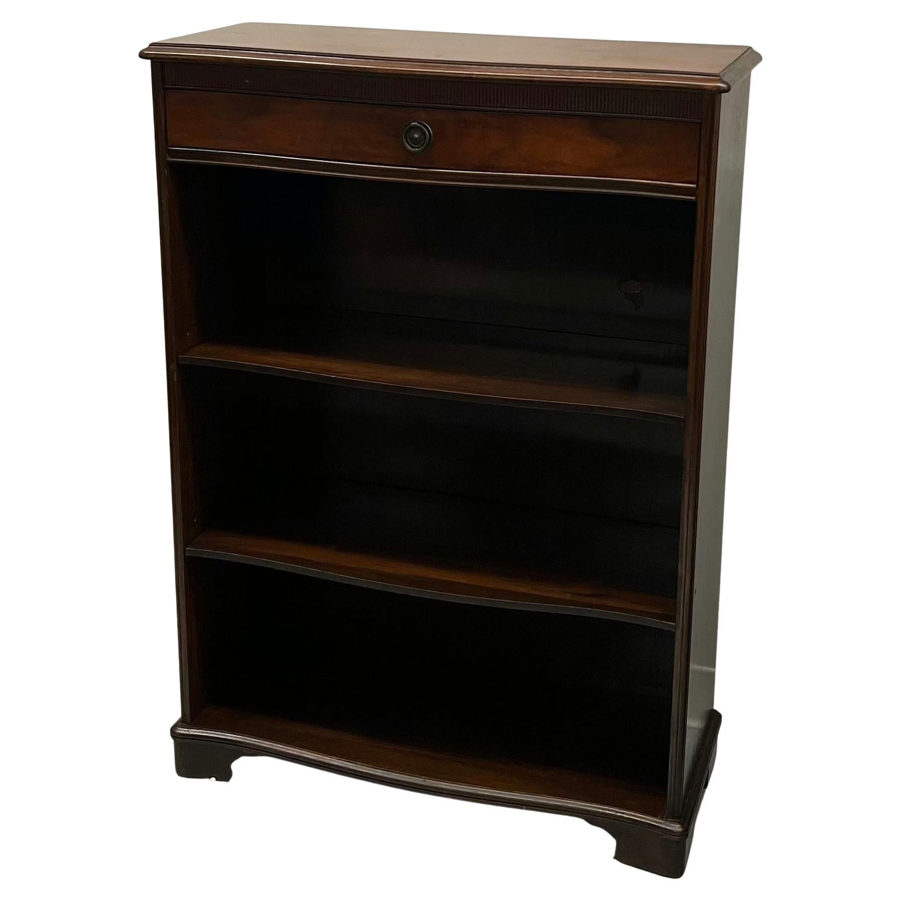 3reihiger Vintage-Bücherregal-Bücherregal mit Schublade auf der Oberseite, Mid-Century Modern im Angebot