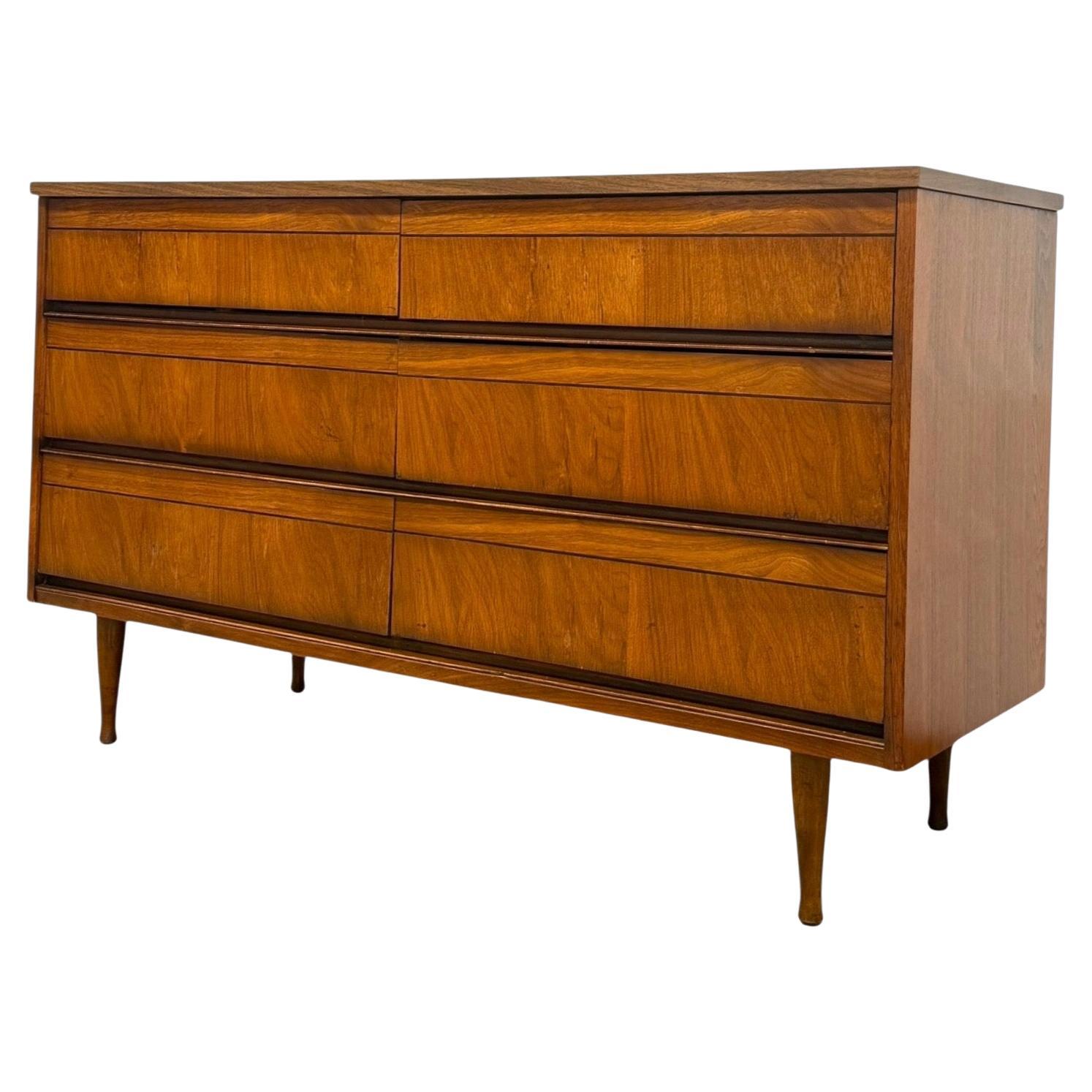 Vintage Mid Century Modern 6 Schublade Dresser Dovetailed Schubladen