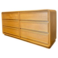 Vintage Mid-Century Modern 6 Drawer Pencil Reed Dresser Gabriella Crespi Style