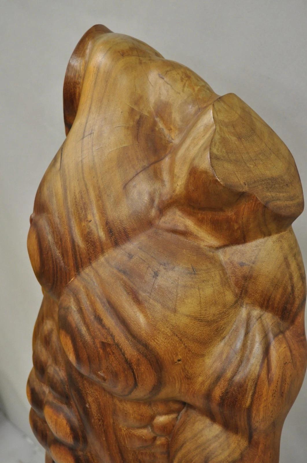 Legno Scultura in legno intagliato di nudo maschile a grandezza naturale da 60