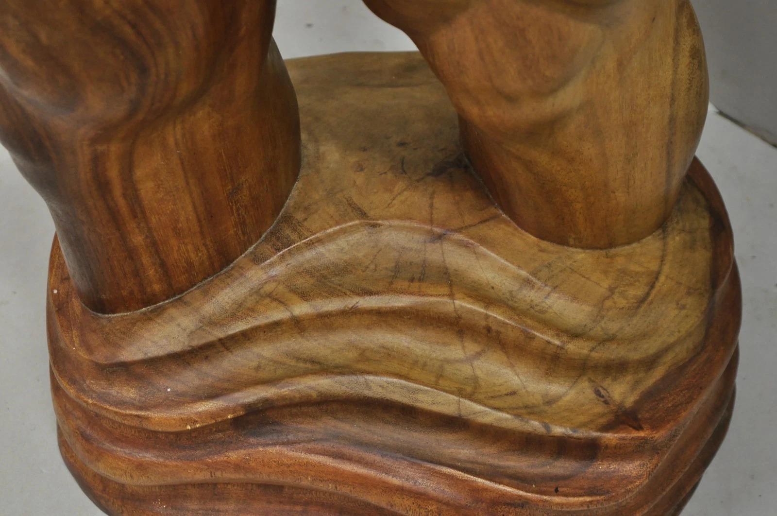 Scultura in legno intagliato di nudo maschile a grandezza naturale da 60