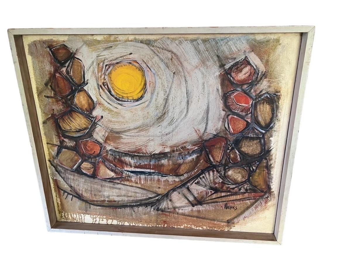 Vintage Mid Century Modern Abstract Painting Framed Signed

Dimensions. 38 1/4 W ; 3 1/2 D ; 32 1/2 H