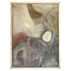 Vintage Mid-Century Modern Abstract Painting on Canvas