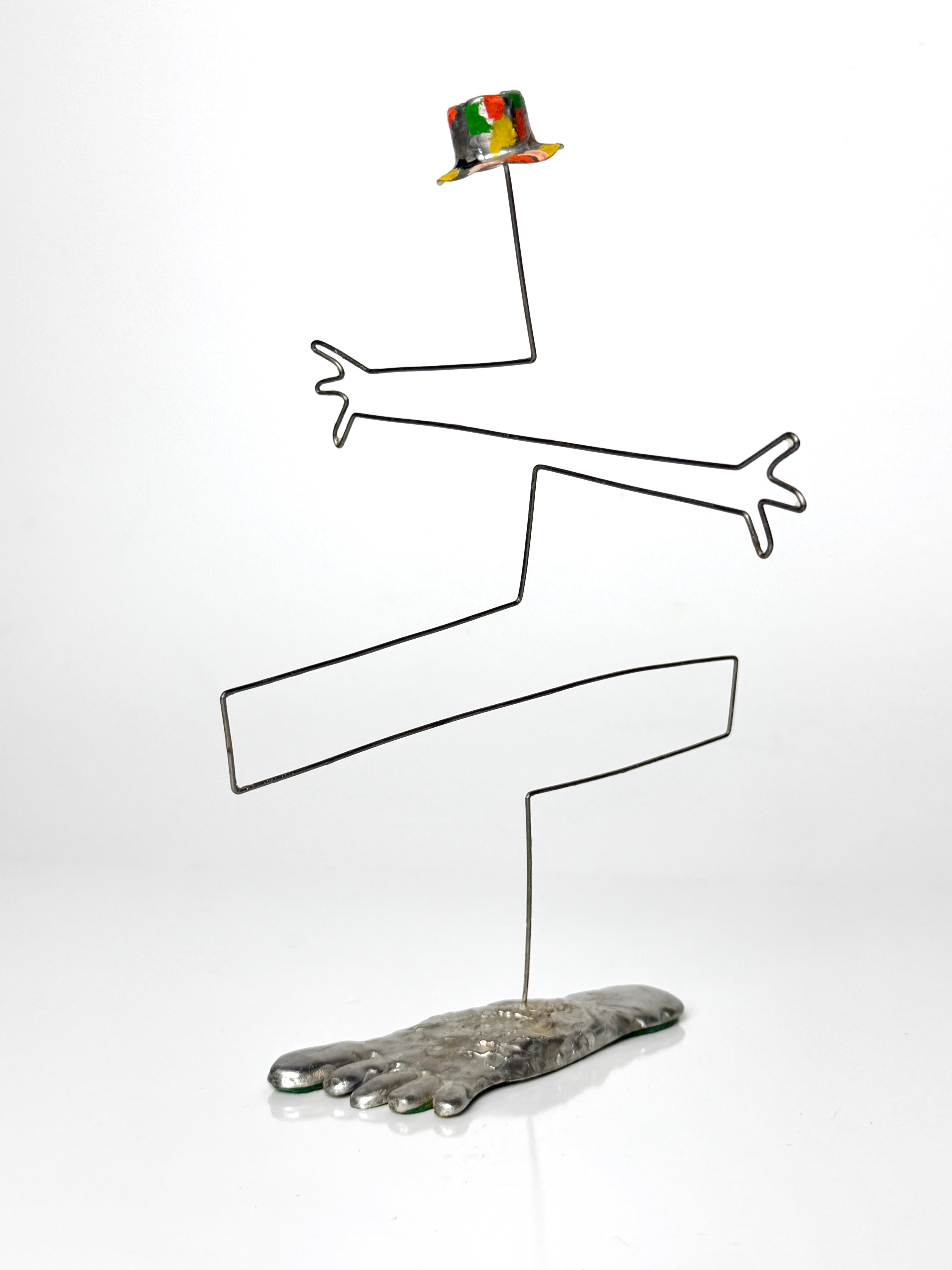 Vintage By Modern Abstract Wire Kinetic Figure Sculpture dipinta a mano in vendita 2