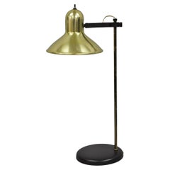 Vintage Mid Century Modern Adjustable Height Brass Cone Task Desk Lamp
