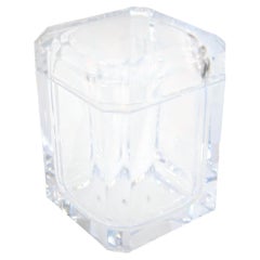Vintage Mid-Century Modern Alessandro Albrizzi Style Lucite Faceted Ice Bucket