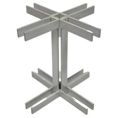 Vintage Mid-Century Modern Aluminum Metal Geometric Pedestal Table Base, No Top