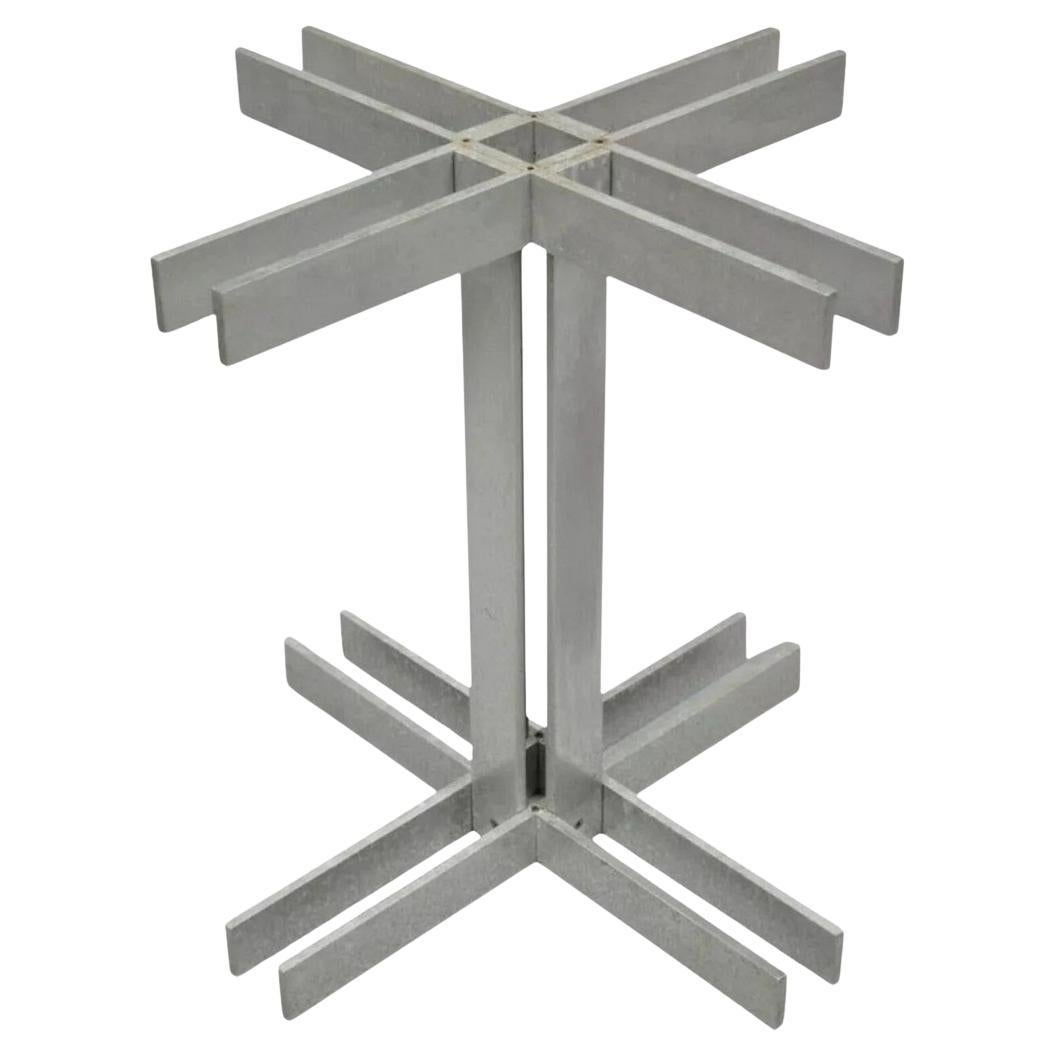 Vintage Mid Century Modern Aluminum Metal Geometric Pedestal Table Base - No top