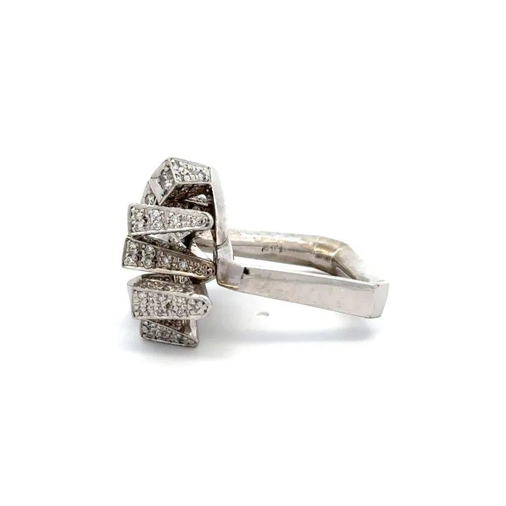 De las mujeres Anillo de oro con diamantes de espigas angulares, vintage y moderno de mediados de siglo en venta