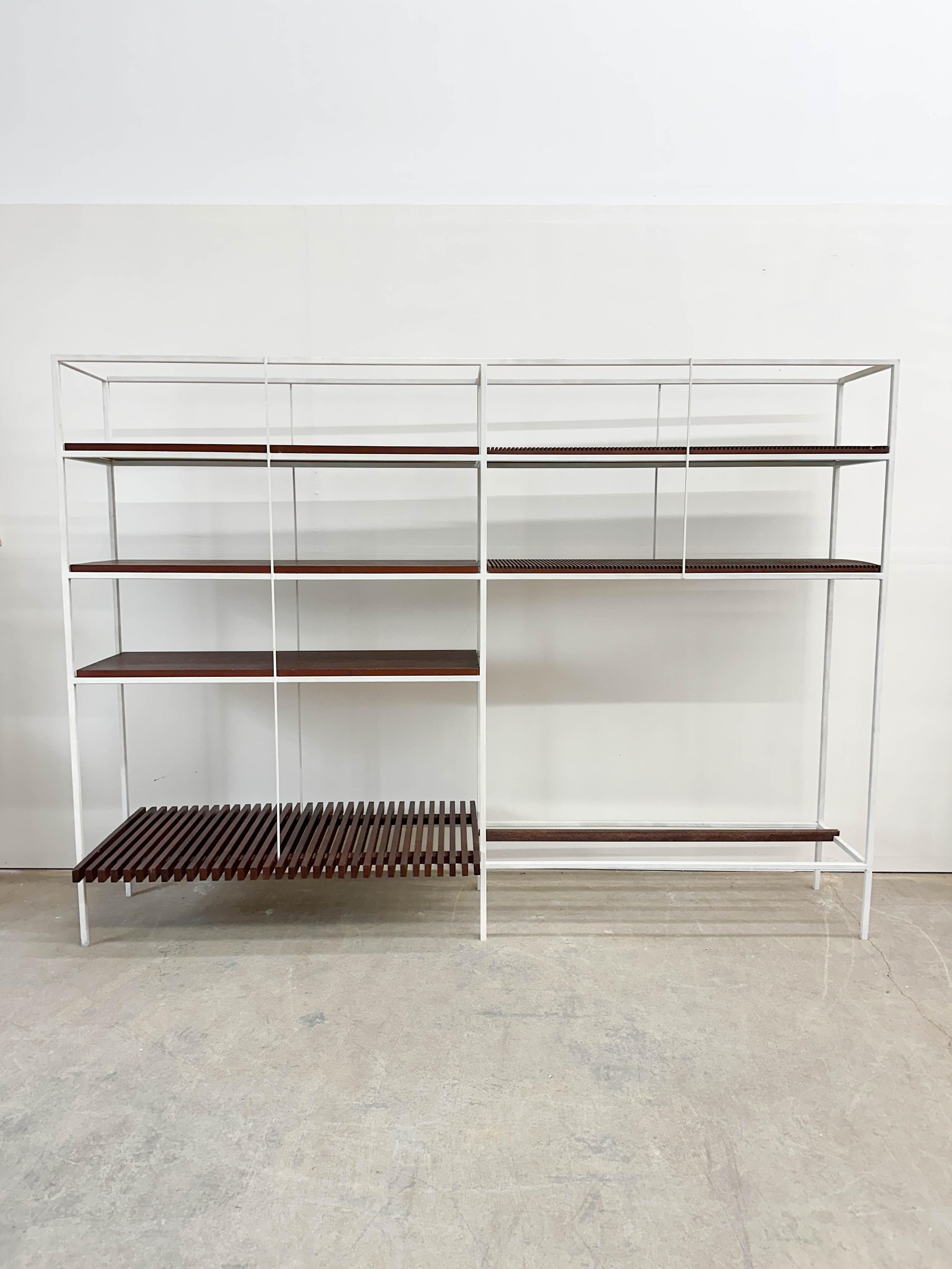 Vintage Mid Century Modern Architects shelving unit In Good Condition For Sale In Kalamazoo, MI