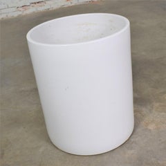 Mid-Century Modern Architectural Pottery Monumental White Cylindrical Pot
