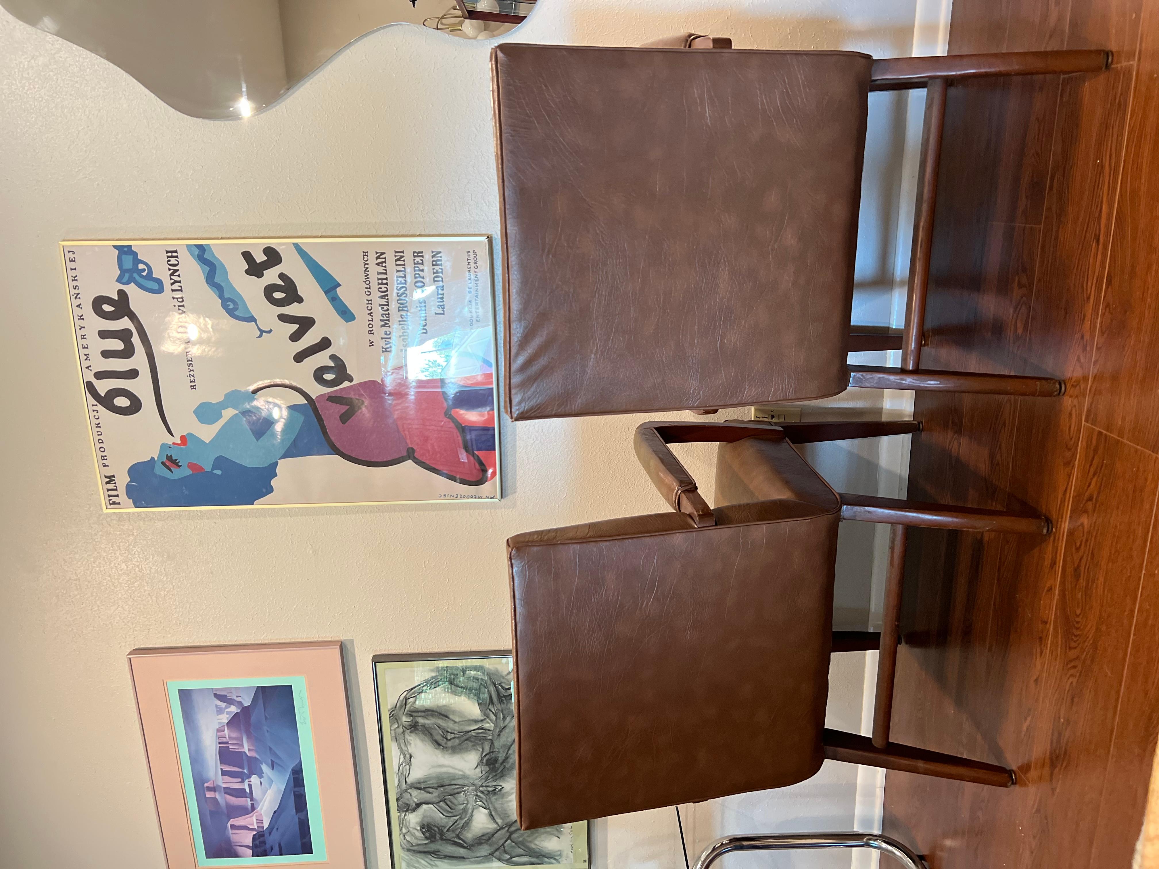 Vintage Mid Century Modern Arm Chairs in the Style of Jens Risom In Good Condition In Houston, TX
