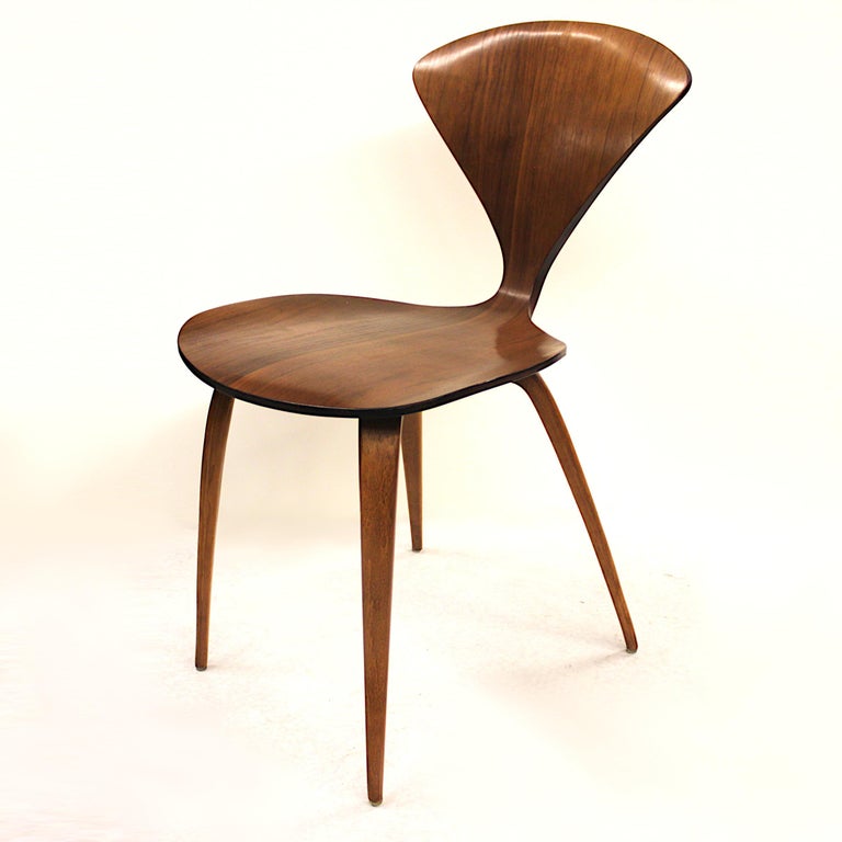 Vintage Mid Century Modern Arm Less Pretzel Chair By Norman Cherner For Plycraft