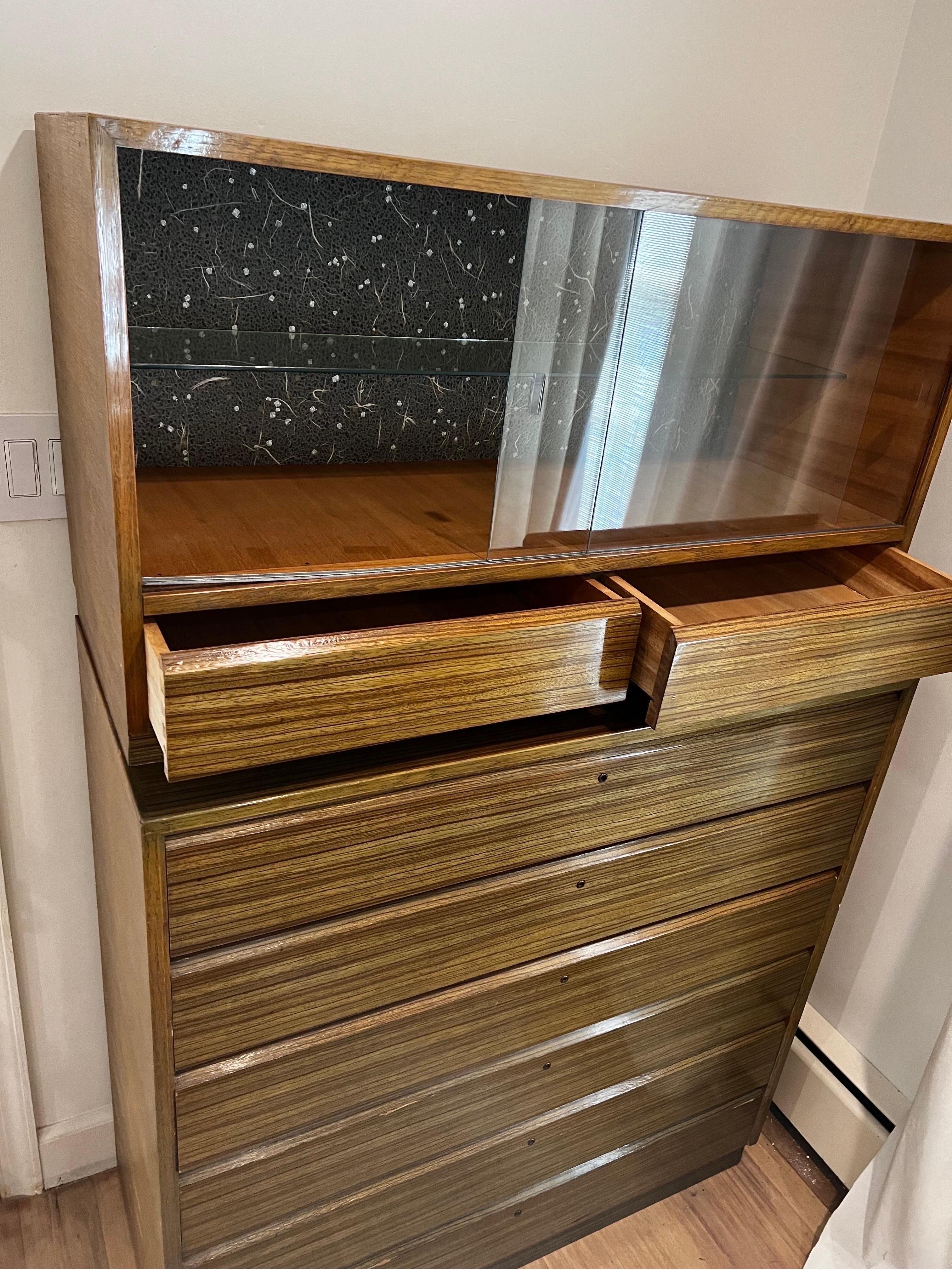 French Vintage Mid Century Modern/Art Deco Dry Bar Cabinet  For Sale