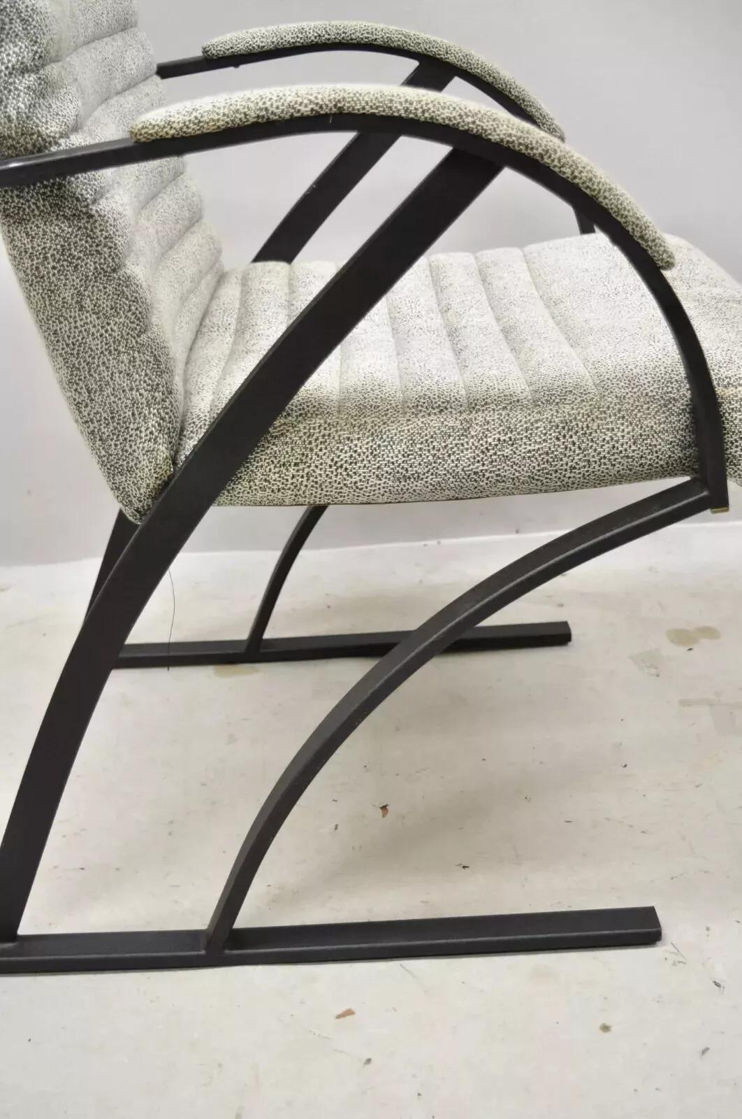 Unknown Vintage Mid Century Modern Art Deco Metal Frame Arm Chair by Cal-Style Furniture For Sale