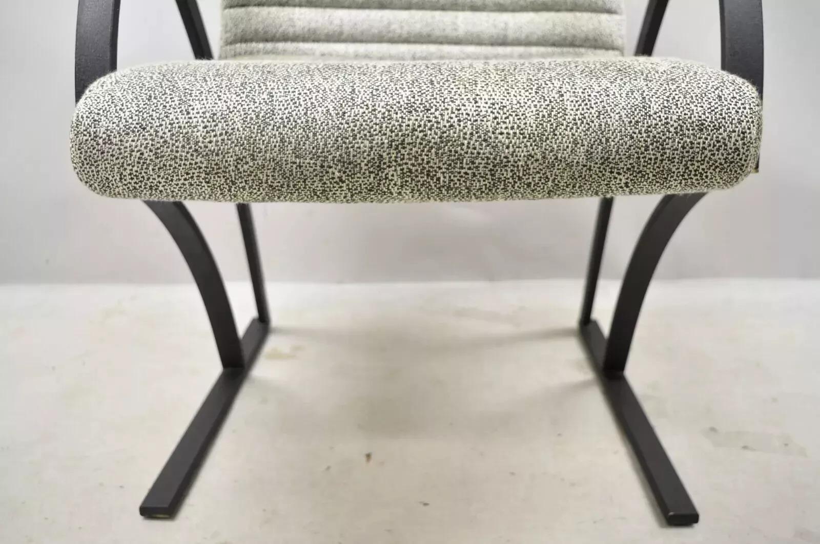 Vintage Mid Century Modern Art Deco Metal Frame Arm Chair by Cal-Style Furniture For Sale 1