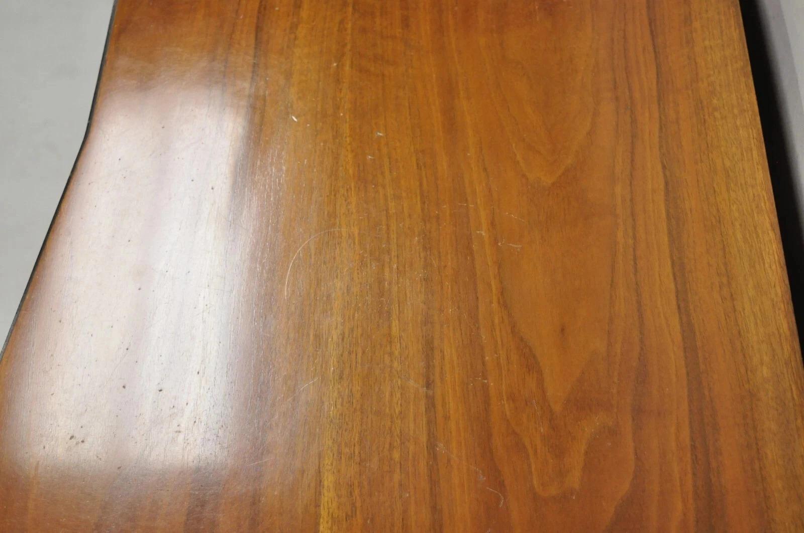 Vintage Mid Century Modern Art Deco Walnut Vanity Table w Mirror by Joerns Bros For Sale 2