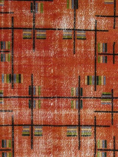 Vintage Mid-Century Modern Art Deco Zeki Muren Stil Wollteppich