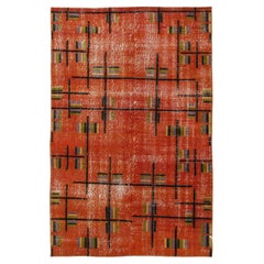 Vintage Mid-Century Modern Art Deco Zeki Muren Style Wool Rug