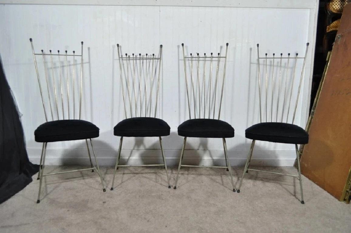 Vintage Mid Century Modern Arthur Umanoff Style Metal Dining Chairs - Set of 4 For Sale 4