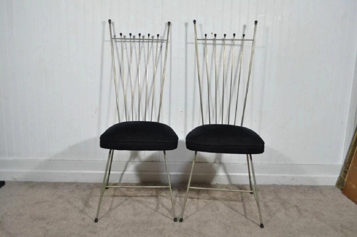 Vintage Mid Century Modern Arthur Umanoff Style Metal Dining Chairs - Set of 4 For Sale 5