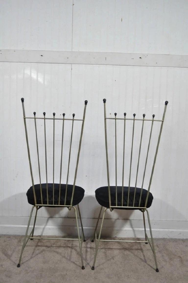 Vintage Mid Century Modern Arthur Umanoff Style Metal Dining Chairs - Set of 4 For Sale 3