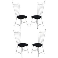 Used Mid Century Modern Arthur Umanoff Style Metal Dining Chairs - Set of 4
