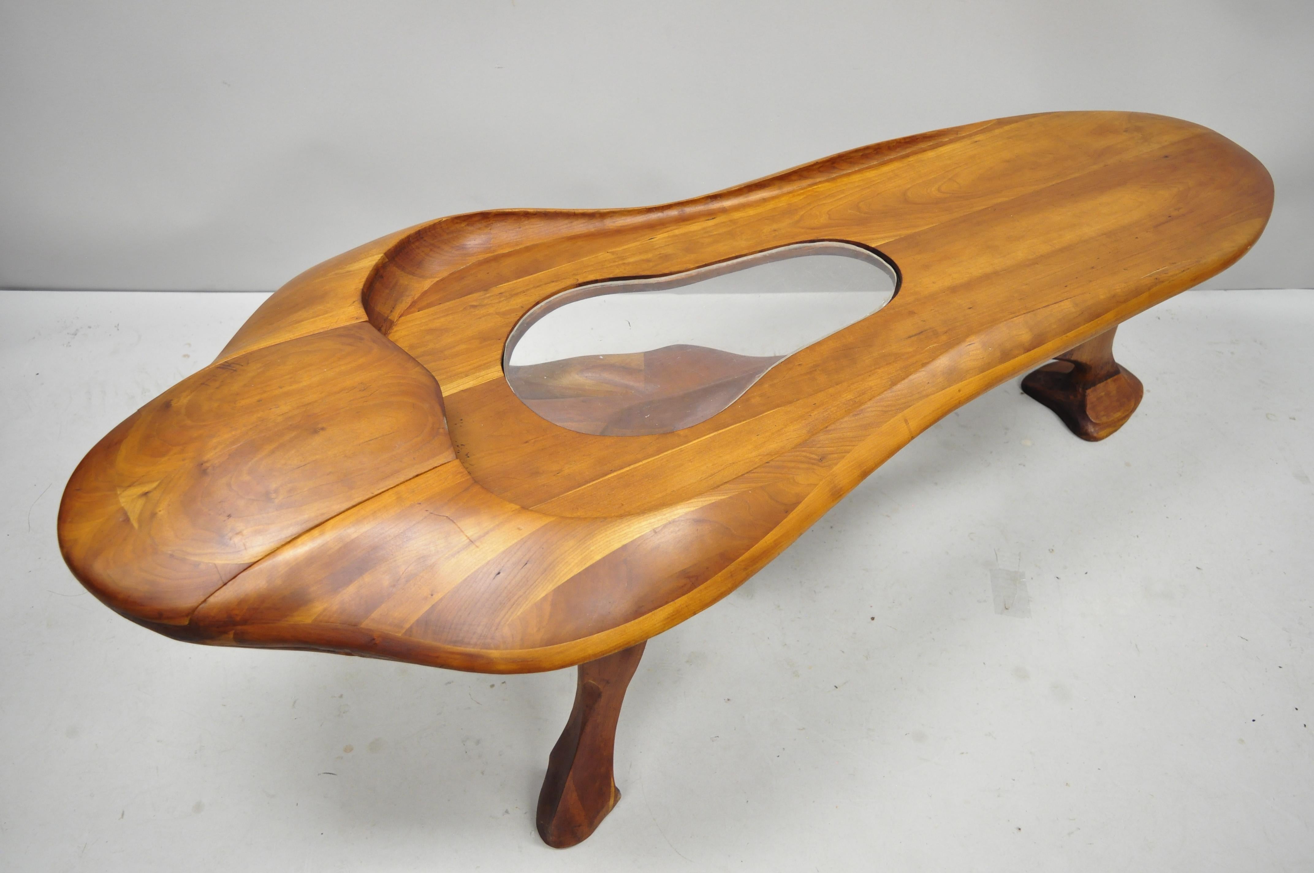Vintage Mid-Century Modern Artisan Studio Crafted Free Form Organic Coffee Table 3
