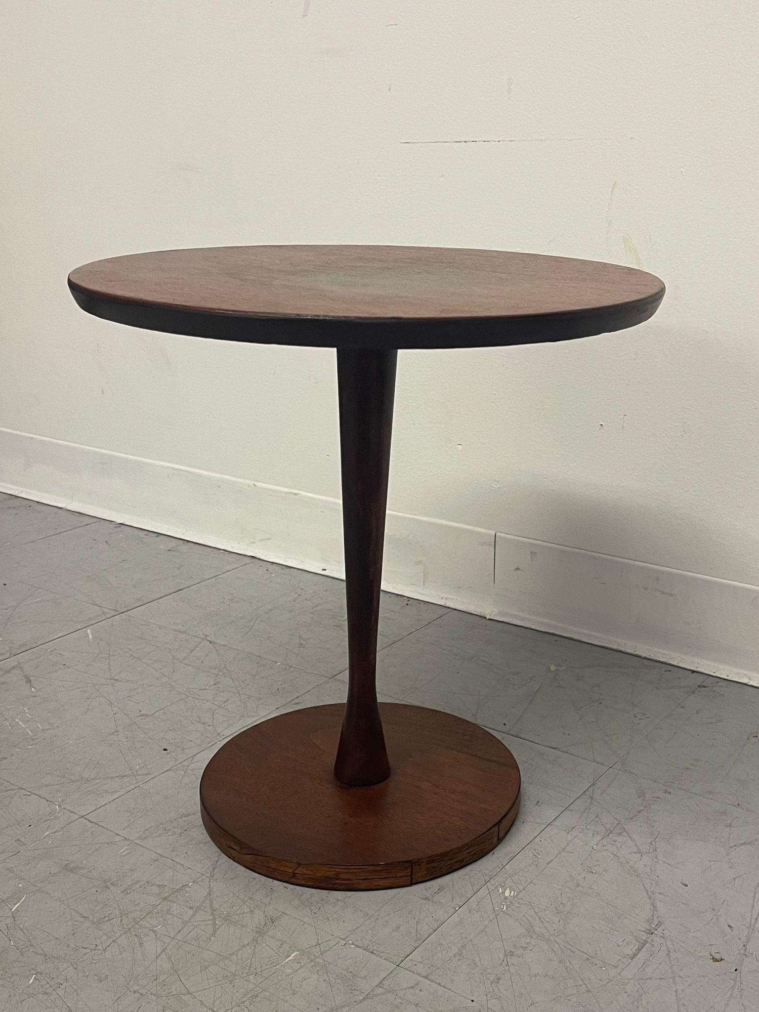 Vintage Mid Century Modern Atomic Circular Accent Side Table In Good Condition For Sale In Seattle, WA
