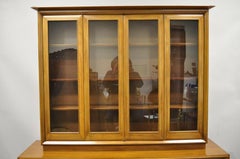 Vintage Mid-Century Modern Atomic Era Walnut Breakfront China Cabinet Credenza