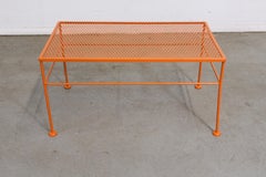 Vintage Mid-Century Modern Atomic Orange Metal Coffee Table