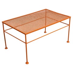 Retro Mid-Century Modern Atomic Orange Metal Coffee Table