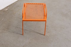 Vintage Mid-Century Modern Atomic Orange Metal End Table