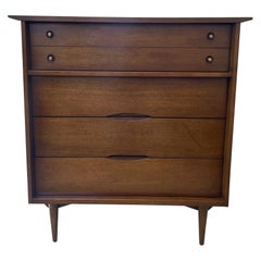 Comò Vintage Mid Century Modern Atomic Shape in noce.