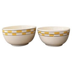 Vintage Mid-Century Modern Bakelite Ceramic Bowls - Set of 2