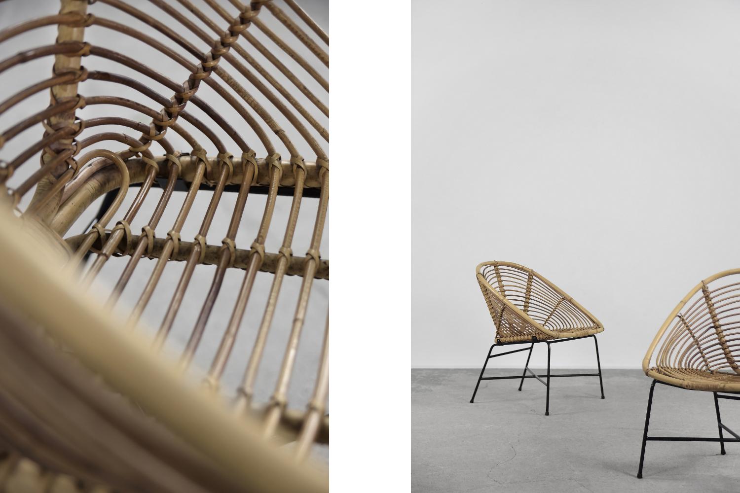 chaise en bambou vintage