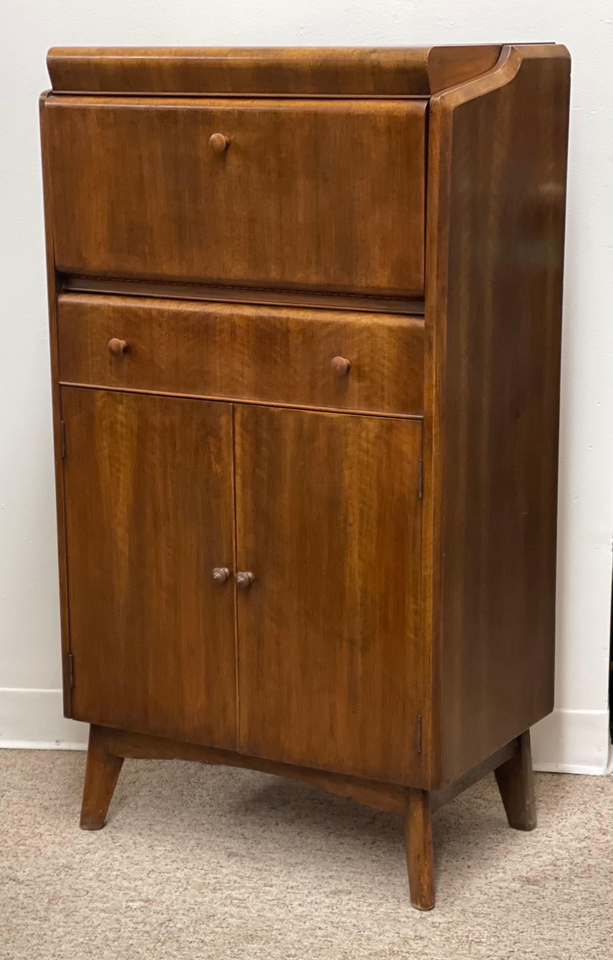 Vintage Mid Century Modern Bar Cabinet  1