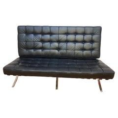 Vintage Mid Century Modern Barcelona Style Loveseat Sofa