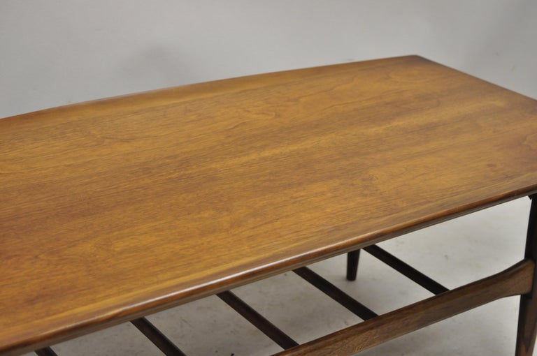 Vintage MidCentury Modern Bassett Walnut Sculpted Edge Surfboard