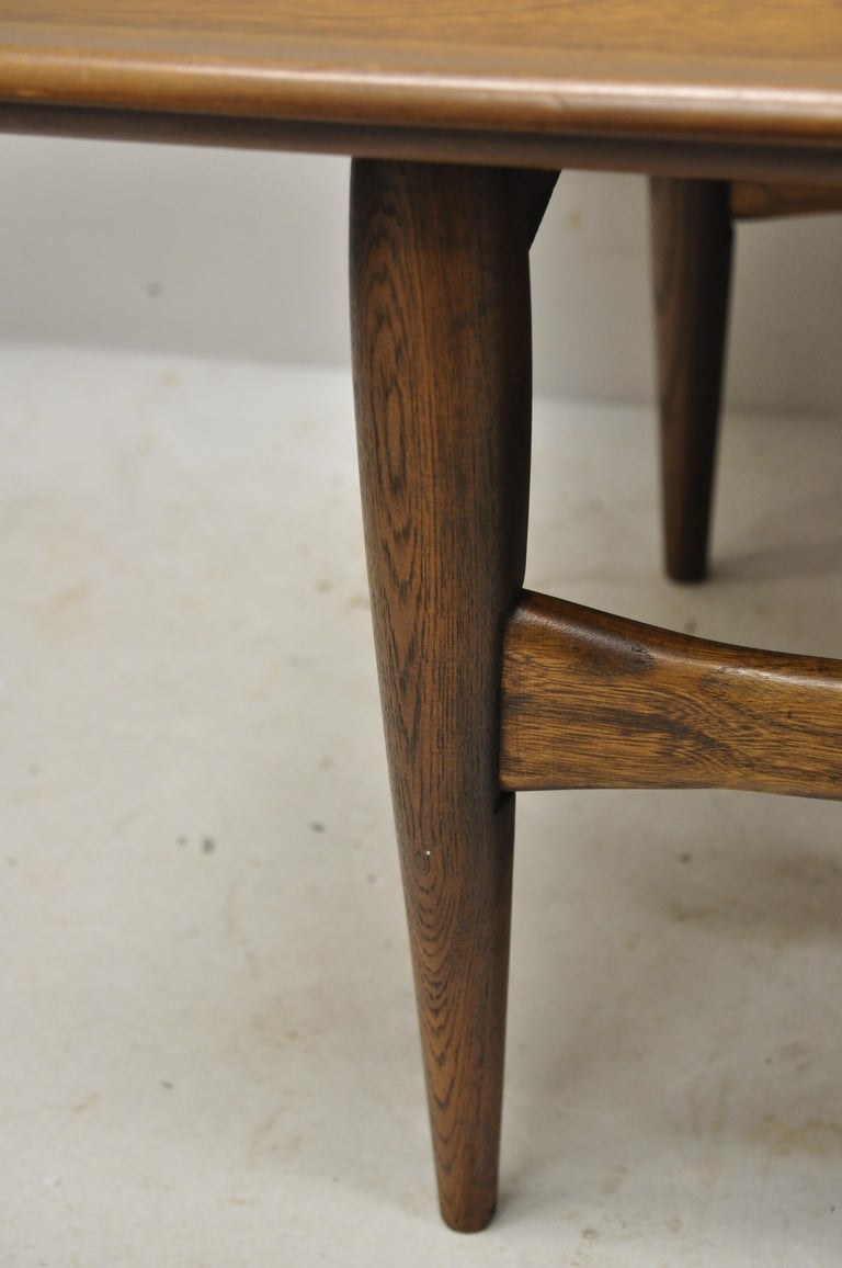Vintage Mid Century Modern Bassett Walnut Sculpted Edge Surfboard Coffee Table