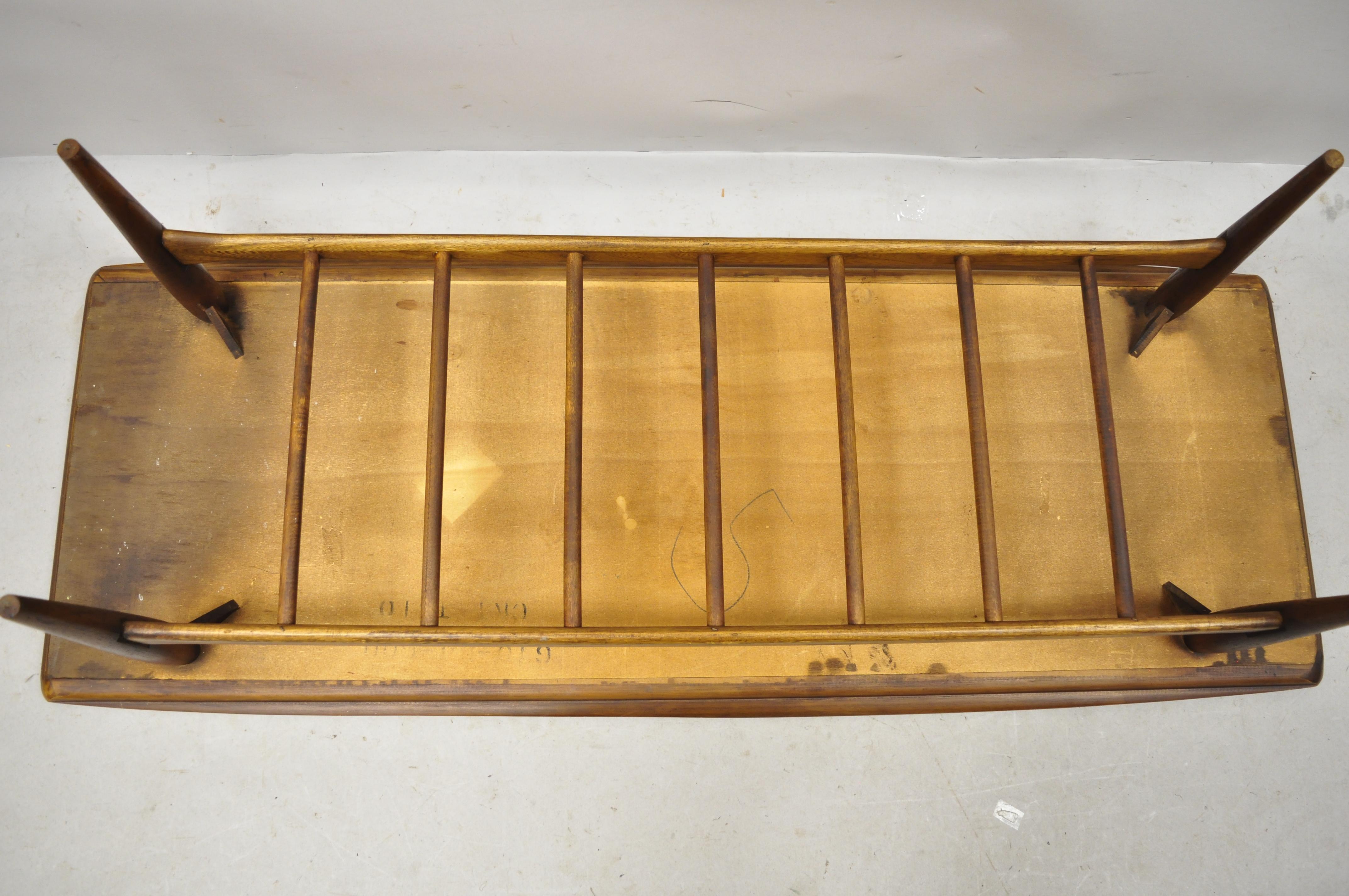 Vintage Mid-Century Modern Bassett Walnut Sculpted Edge Surfboard Coffee Table 1