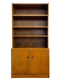 Vintage Mid Century Modern Belgian Bookcase Cabinet with Adjustable Shelves.