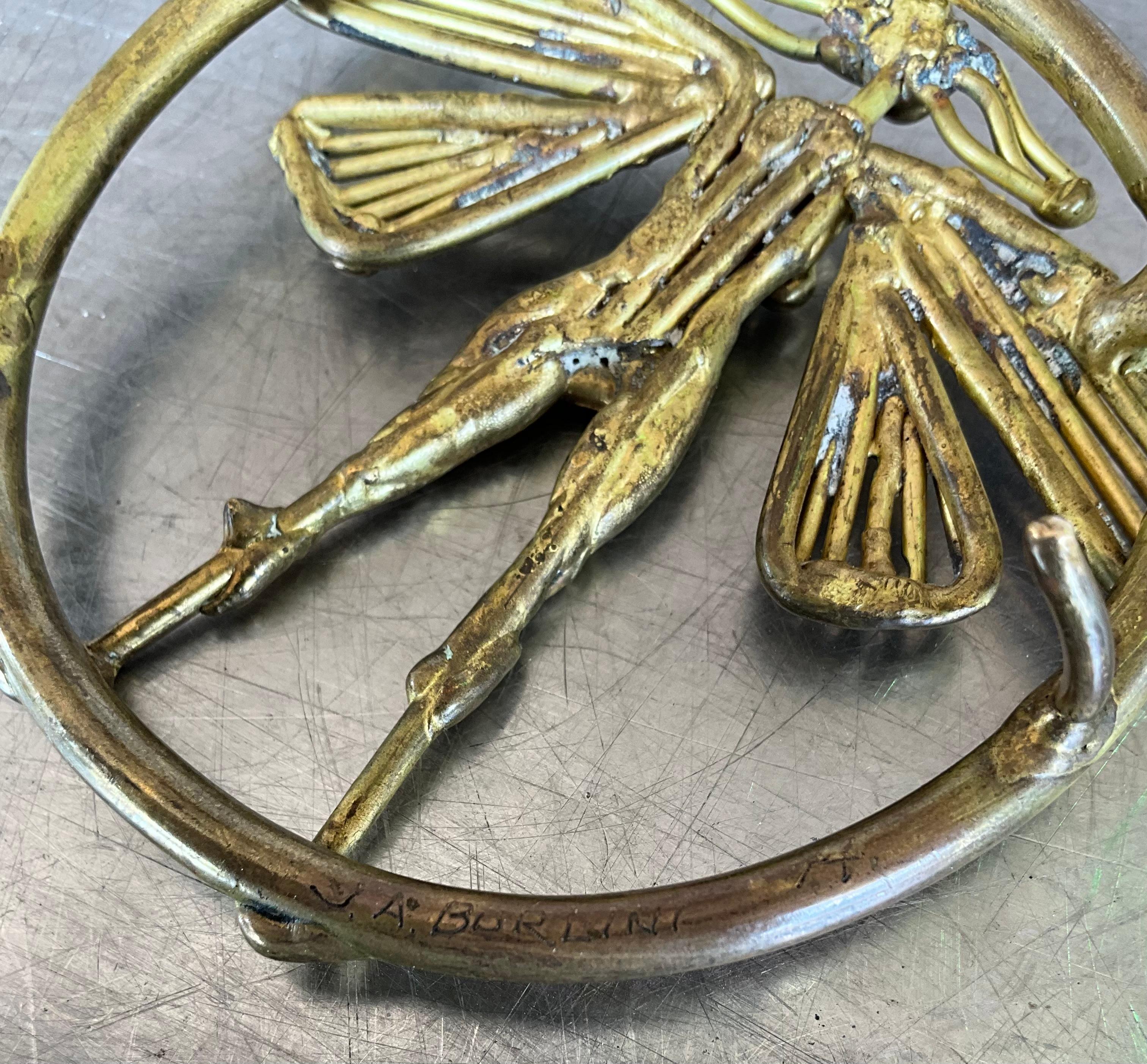 Vintage Mid Century Modern Belt Buckle Signed by Joseph Burlini For Sale 1