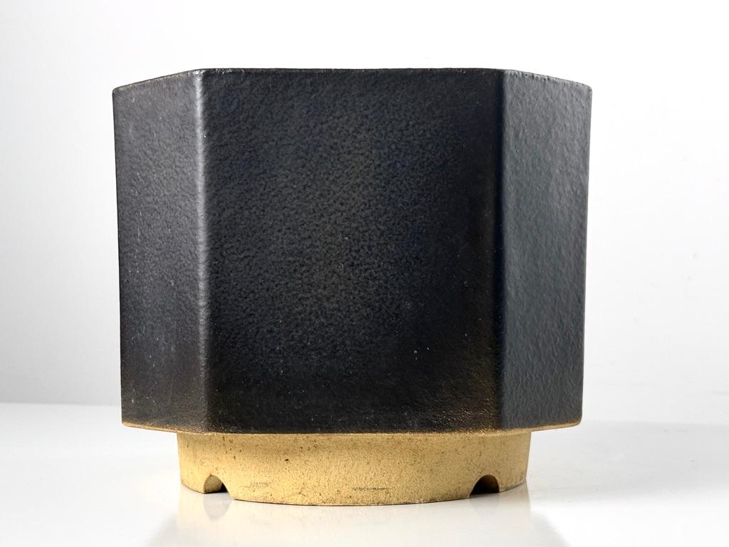 Americano Vintage Mid Century Modern Bennington Pottery Architectural Planter in nero in vendita